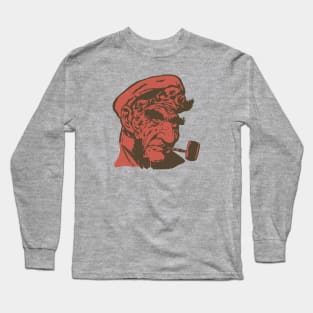 Vintage Fisherman Smoking Pipe Long Sleeve T-Shirt